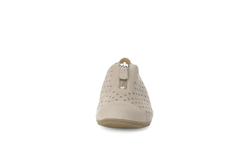 Ballerines beiges en cuir nubuck
