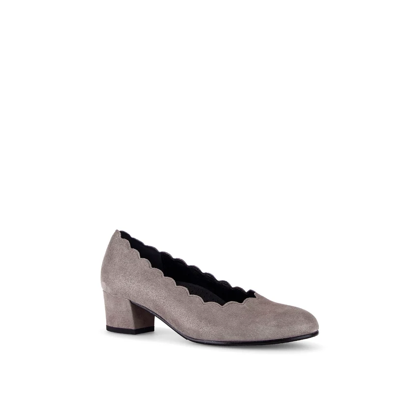 Escarpins taupe en cuir métalisé