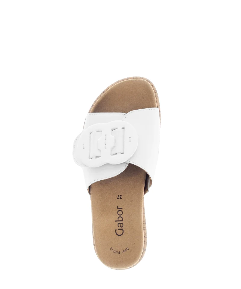 Mules blanches en cuir lisse