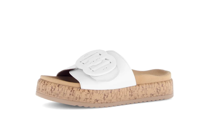Mules blanches en cuir lisse