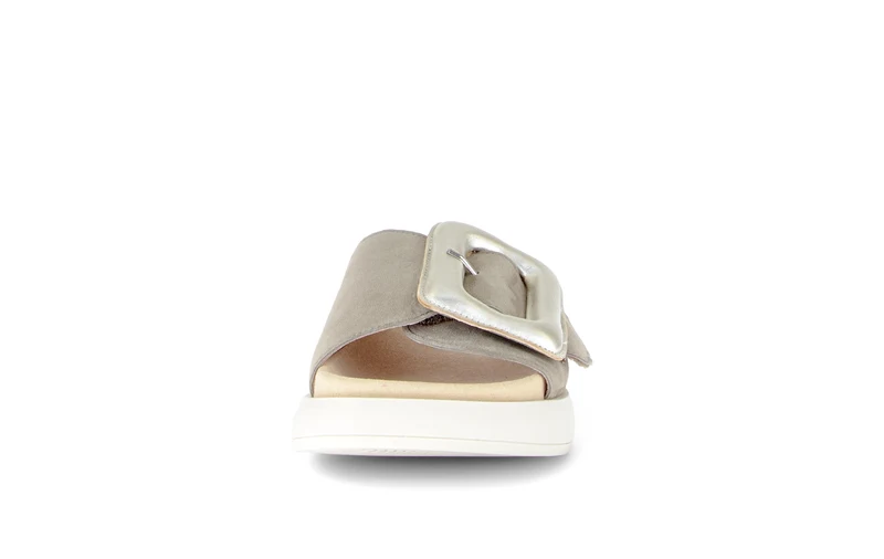 Mules grises en velours
