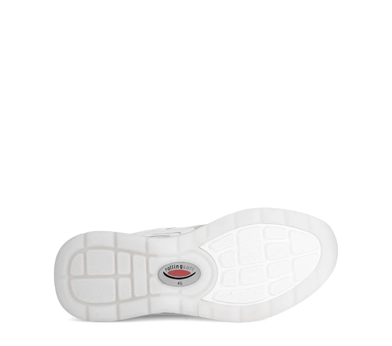 Baskets blanches/dorées en cuir lisse