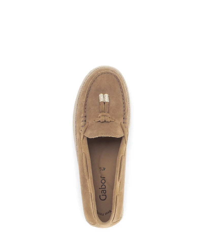 Mocassins cognac en velours