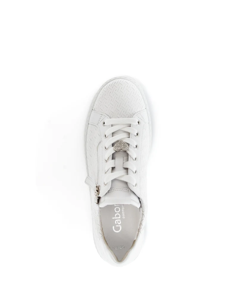 Baskets blanches en cuir lisse