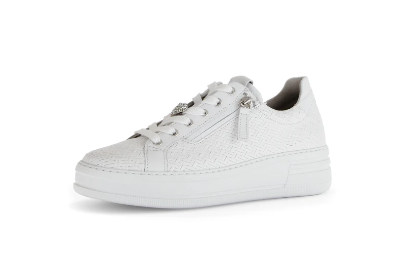 Baskets blanches en cuir lisse