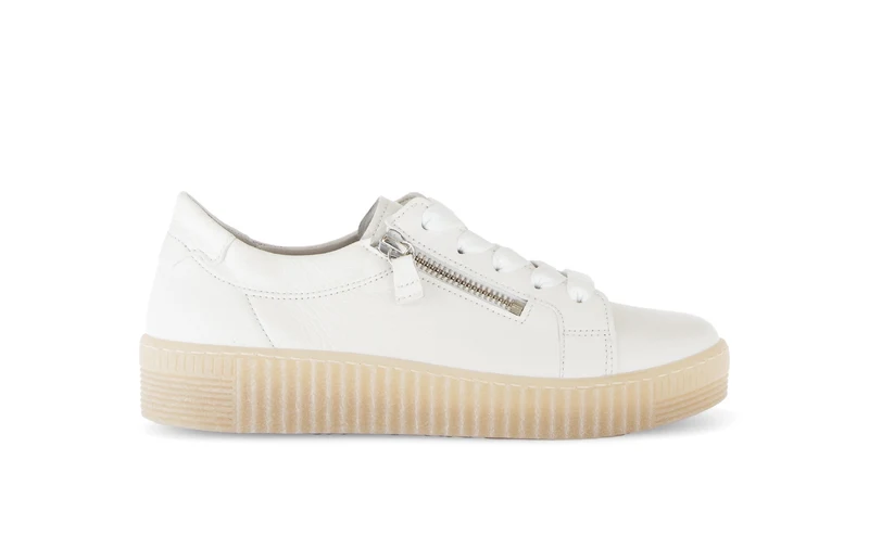 Baskets blanches en cuir lisse