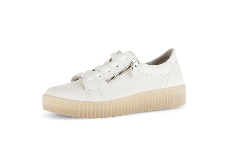 Baskets blanches en cuir lisse