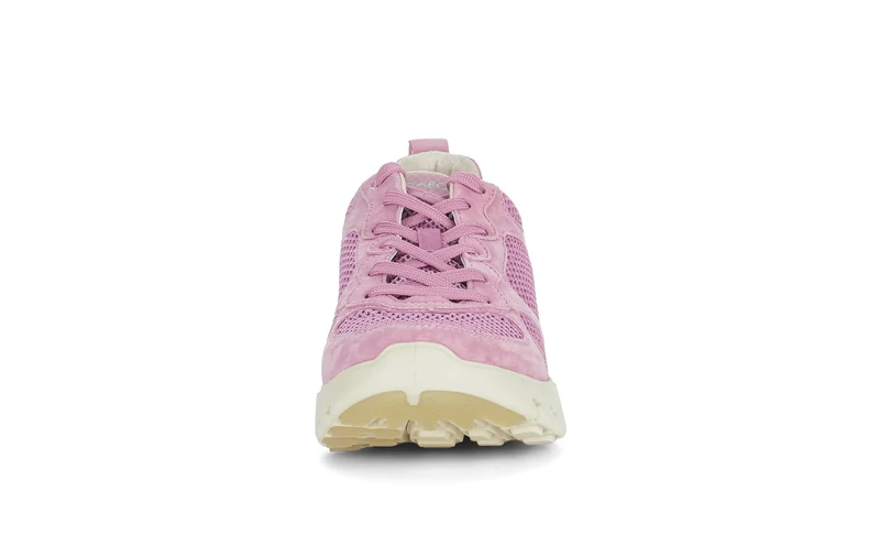 Baskets roses en textile et nubuck