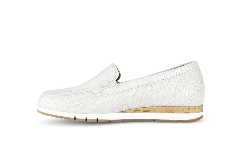 Mocassins blancs en cuir imprimé reptile