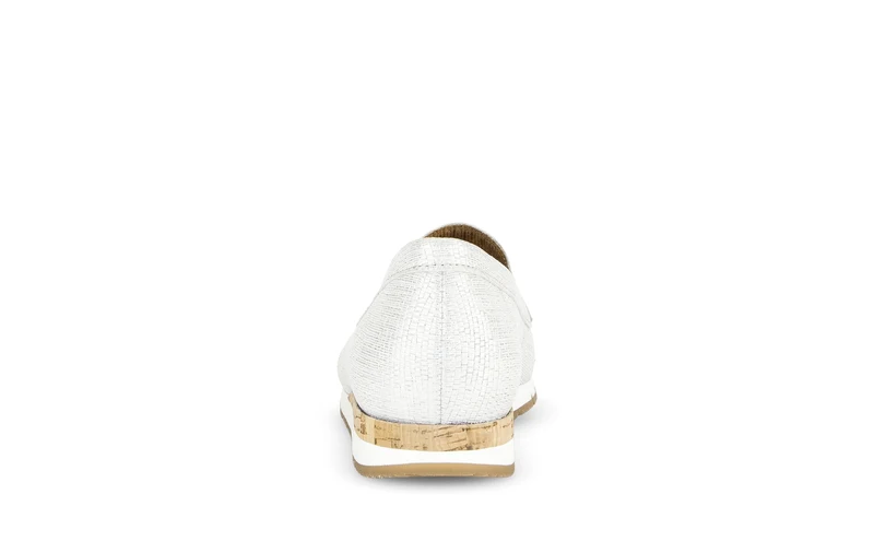 Mocassins blancs en cuir imprimé reptile