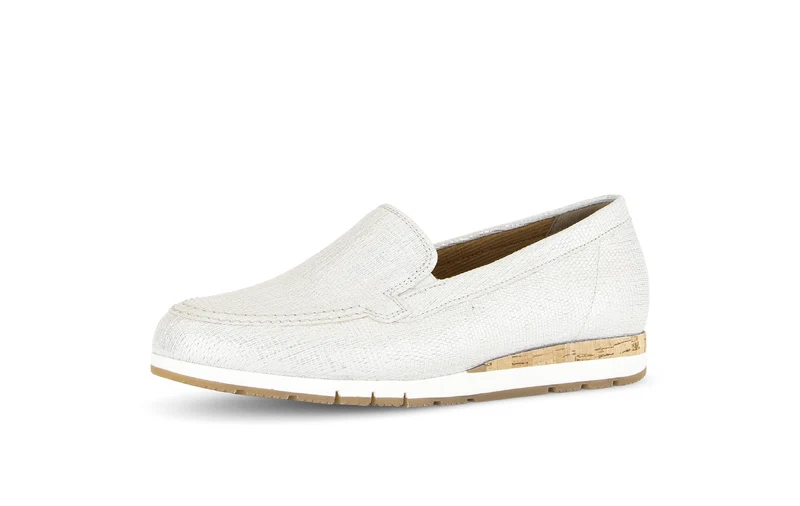 Mocassins blancs en cuir imprimé reptile