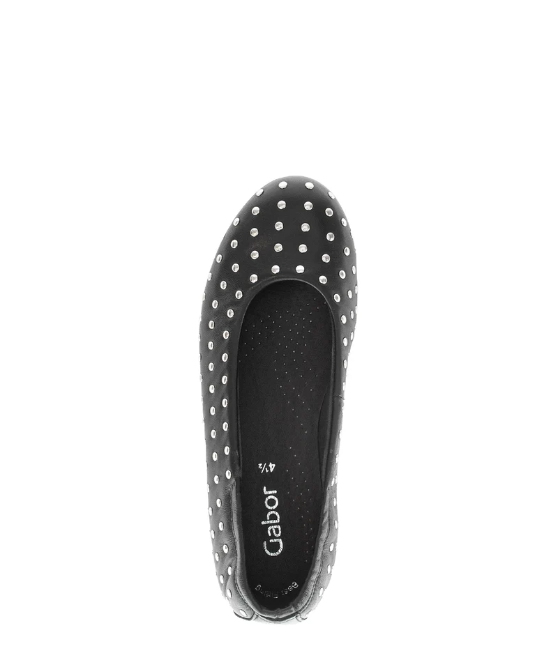 Ballerines noires en cuir lisse