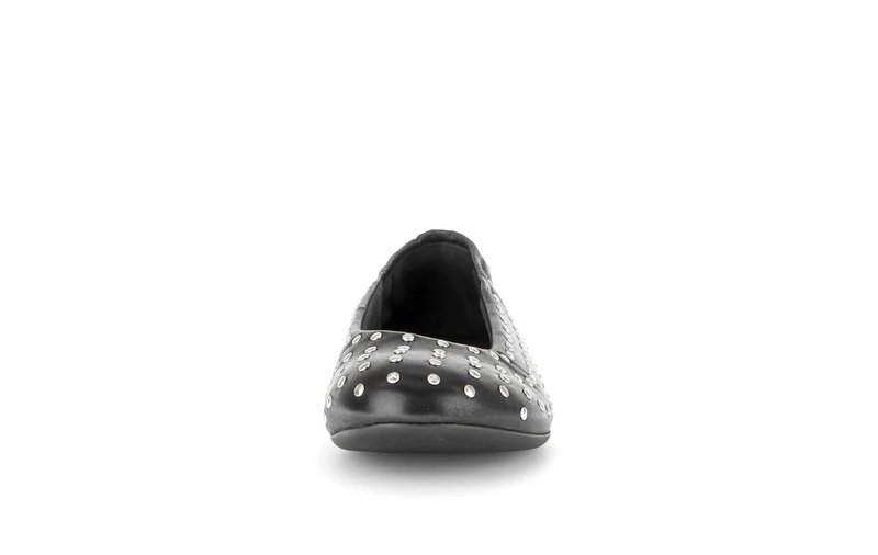 Ballerines noires en cuir lisse