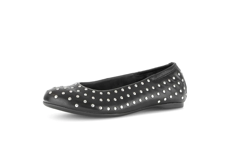 Ballerines noires en cuir lisse