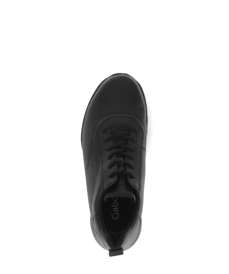 Baskets noires en cuir imprimé