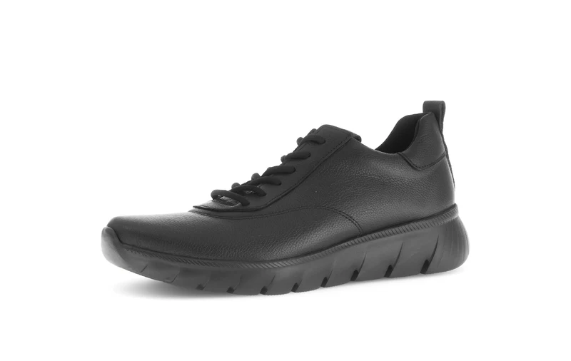 Baskets noires en cuir imprimé