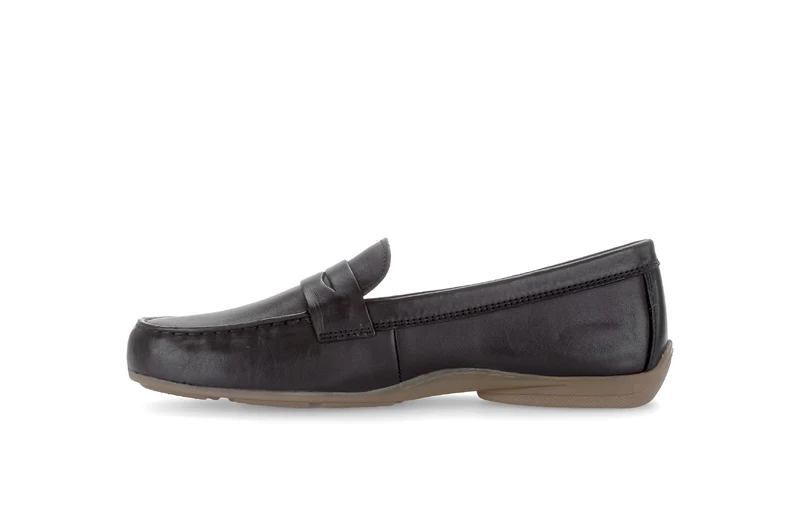 Mocassins noirs en cuir lisse