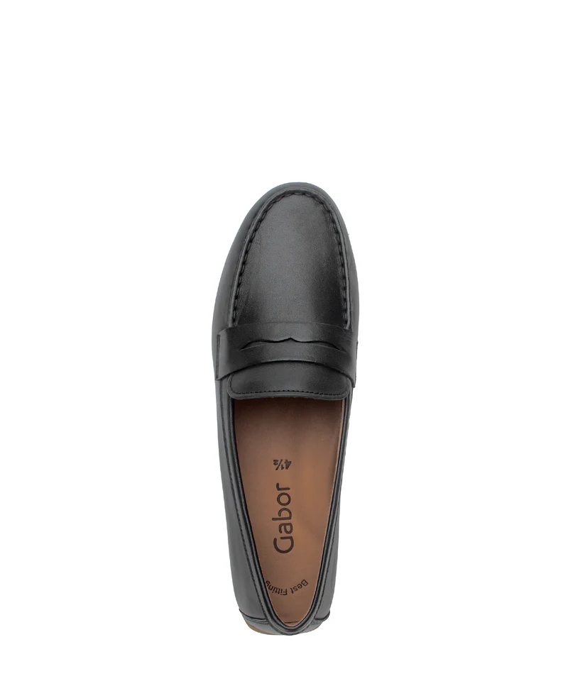 Mocassins noirs en cuir lisse