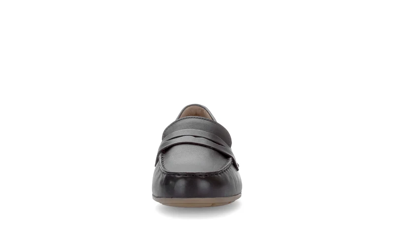 Mocassins noirs en cuir lisse