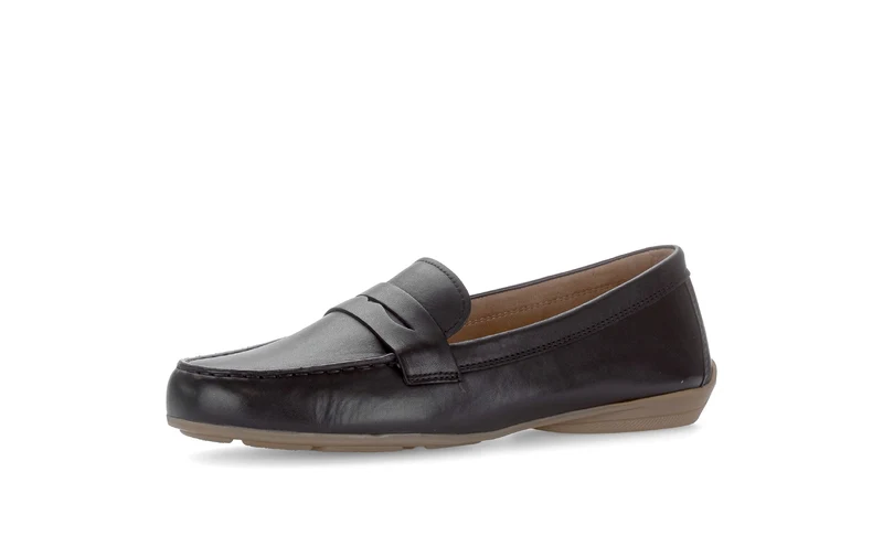 Mocassins noirs en cuir lisse