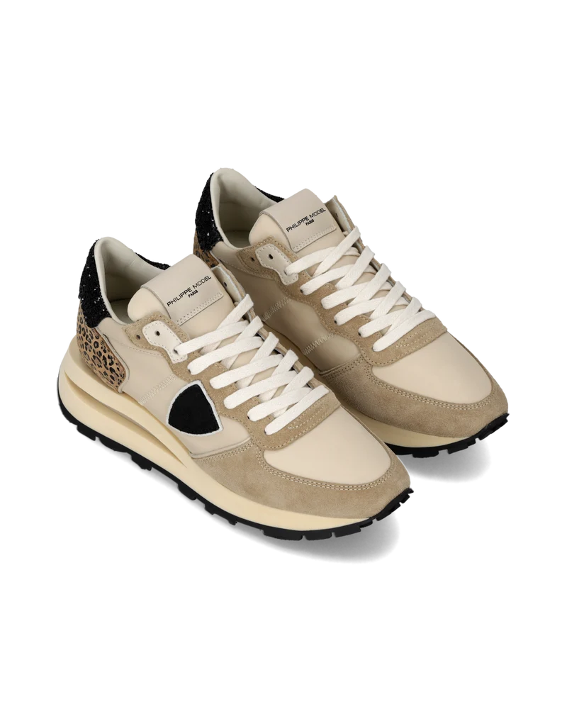 Sneakers Tropez Haute Women, Sand Black Animal-Print