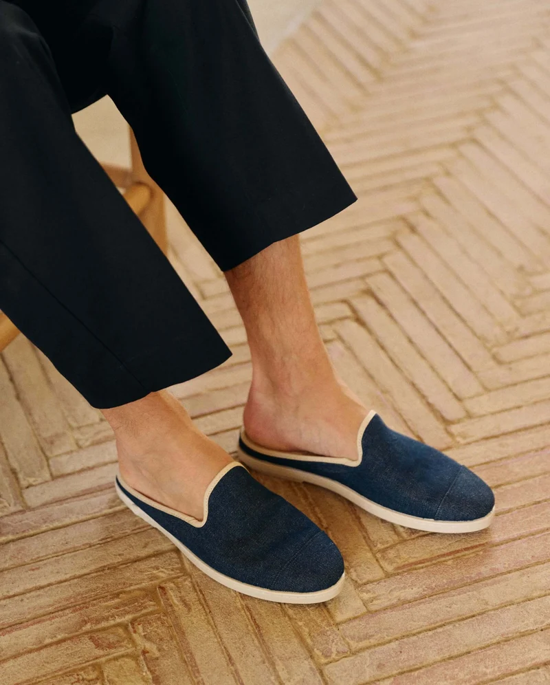 Mule homme Aime, denim brut