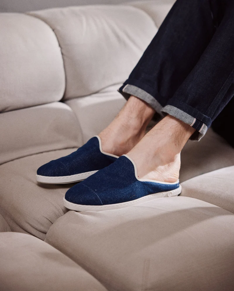 Mule homme Aime, denim brut