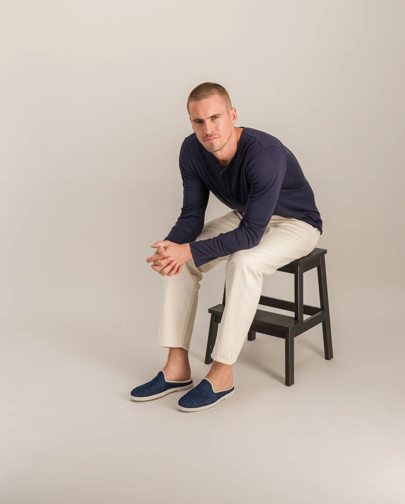 Mule homme Aime, denim brut