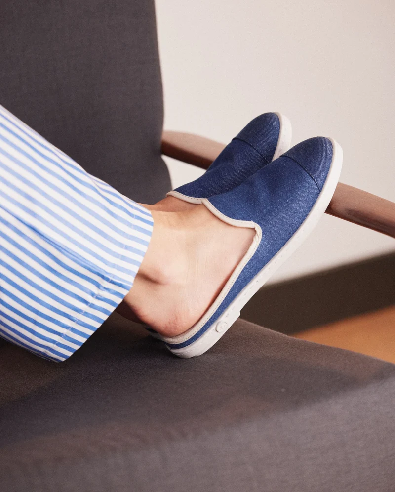 Mule femme Aime, denim brut