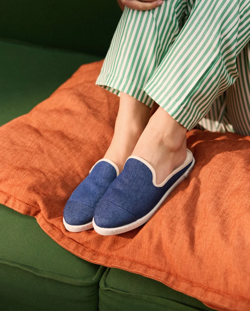 Mule femme Aime, denim brut