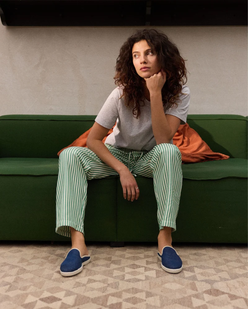 Mule femme Aime, denim brut