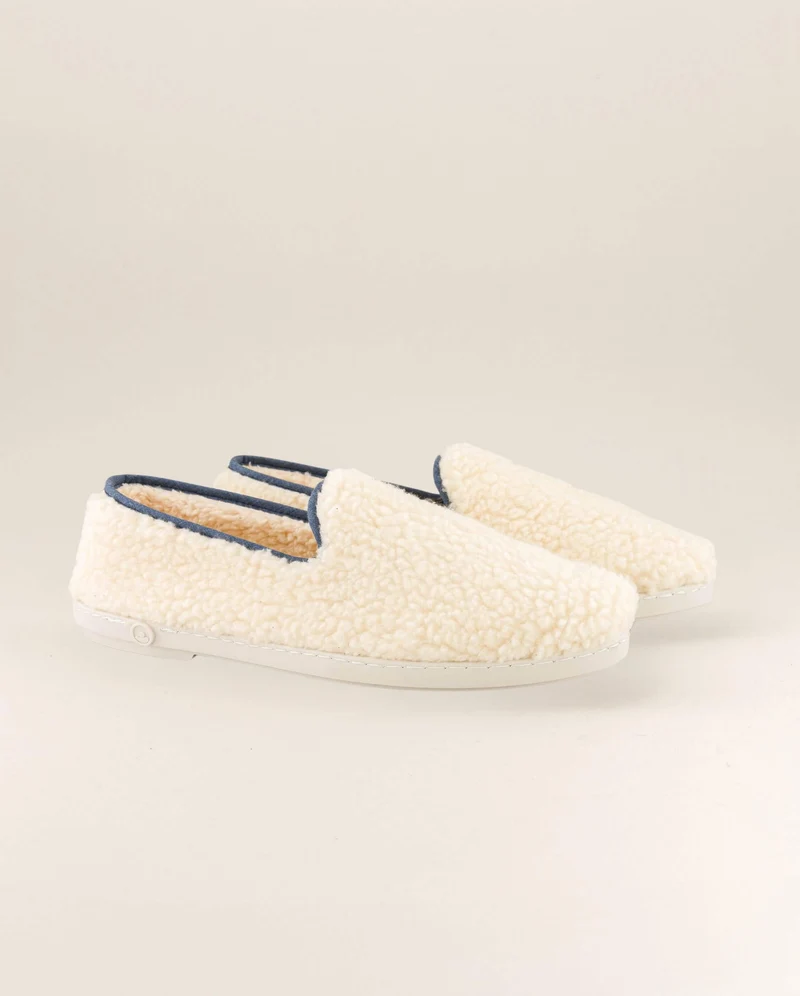 Chausson homme Bruson, bouclette de laine jean
