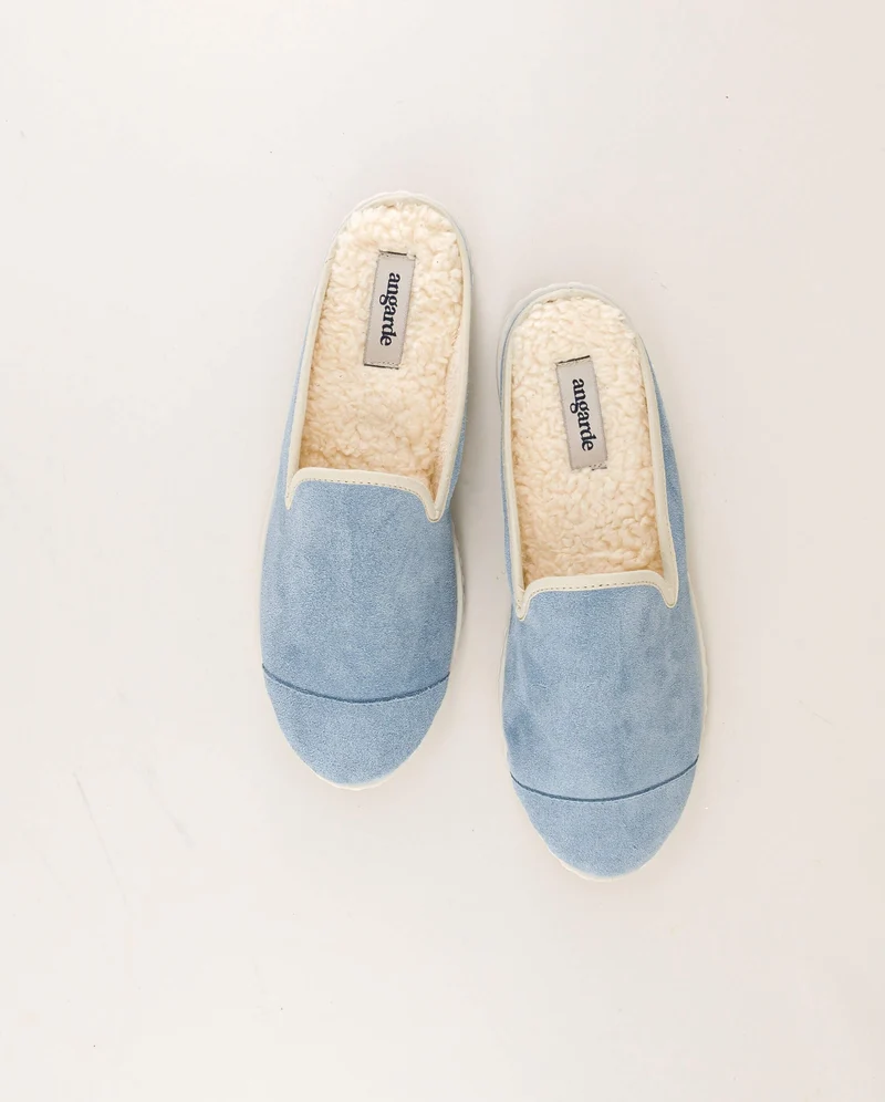 Mule femme Aime, cuir ciel
