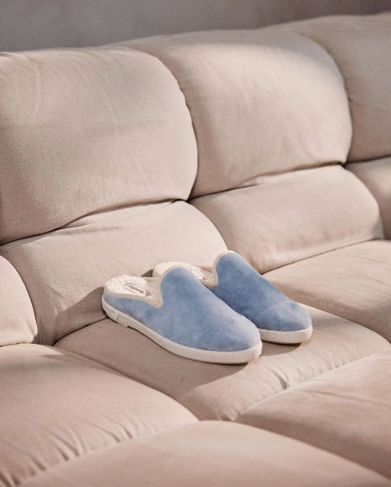 Mule femme Aime, cuir ciel