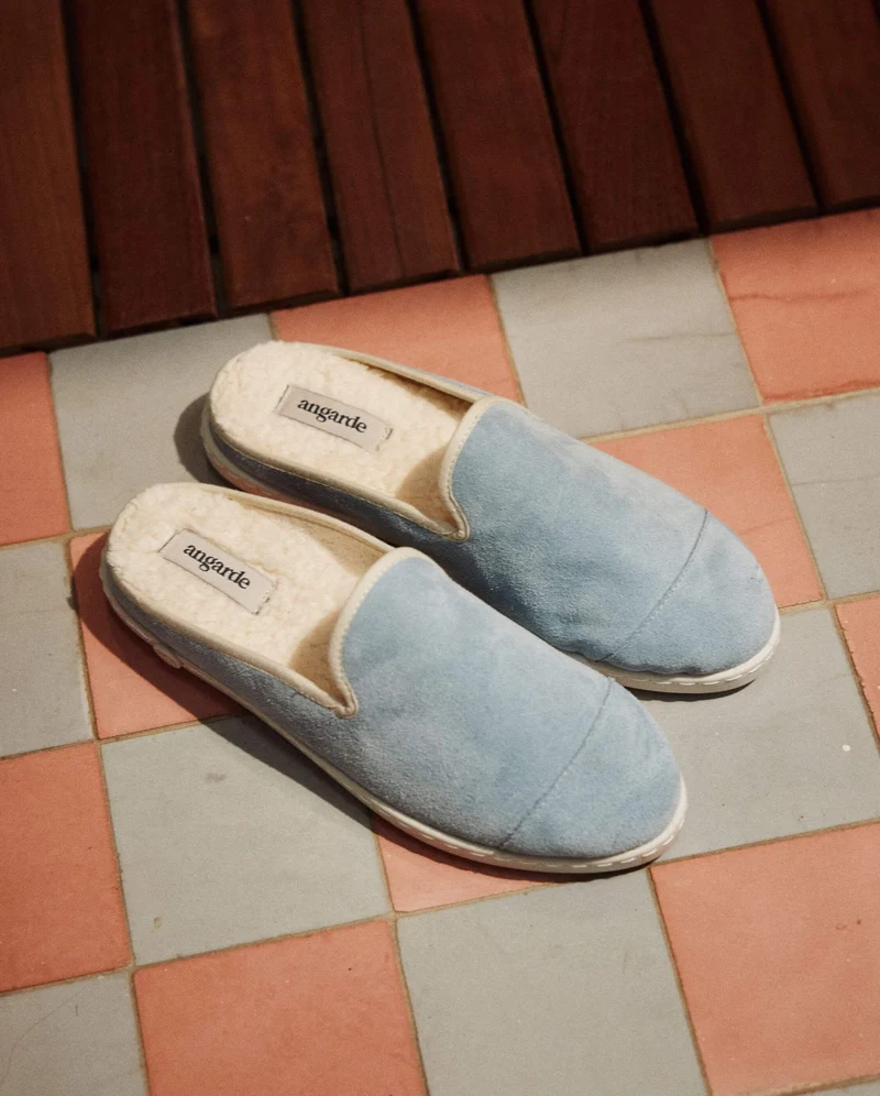 Mule femme Aime, cuir ciel
