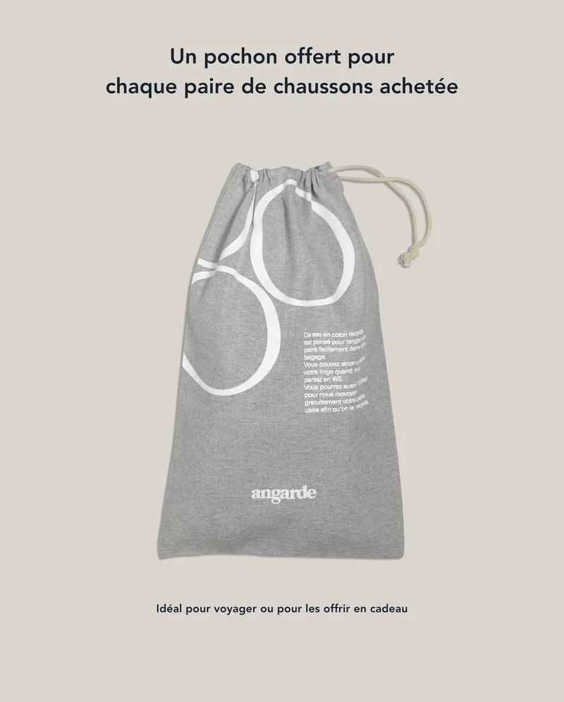 Chausson femme Bruson, laine gris noir