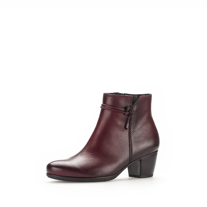Bottines bordeaux en cuir lisse