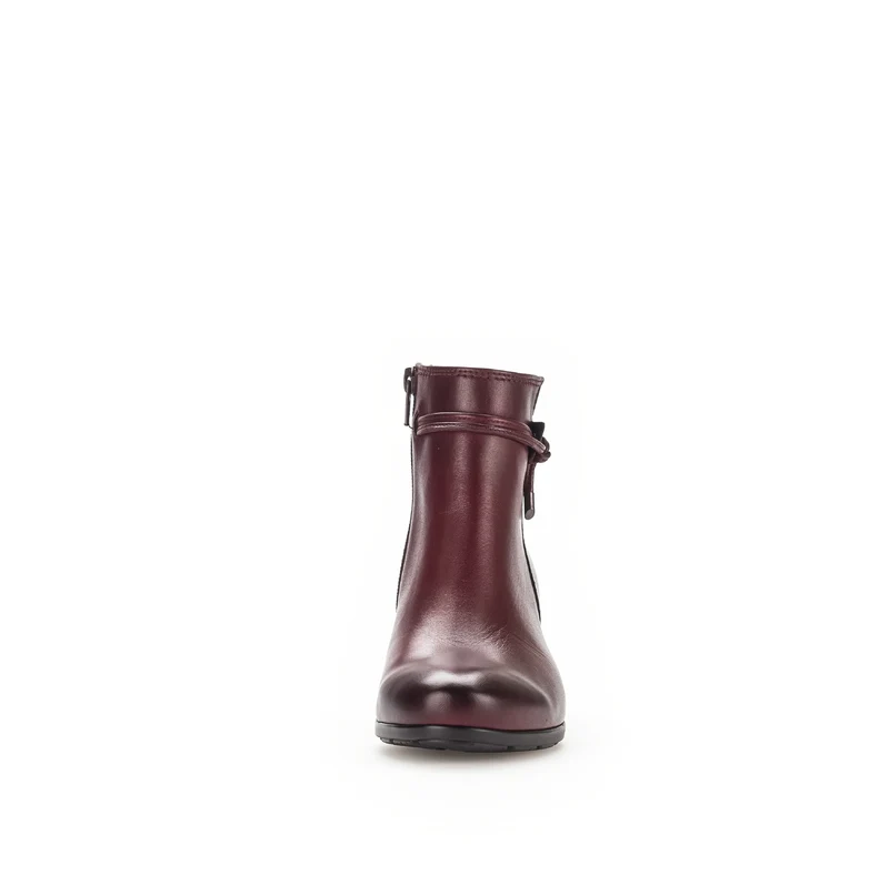 Bottines bordeaux en cuir lisse