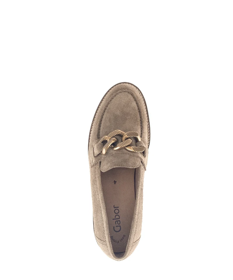 Mocassins taupe en velours