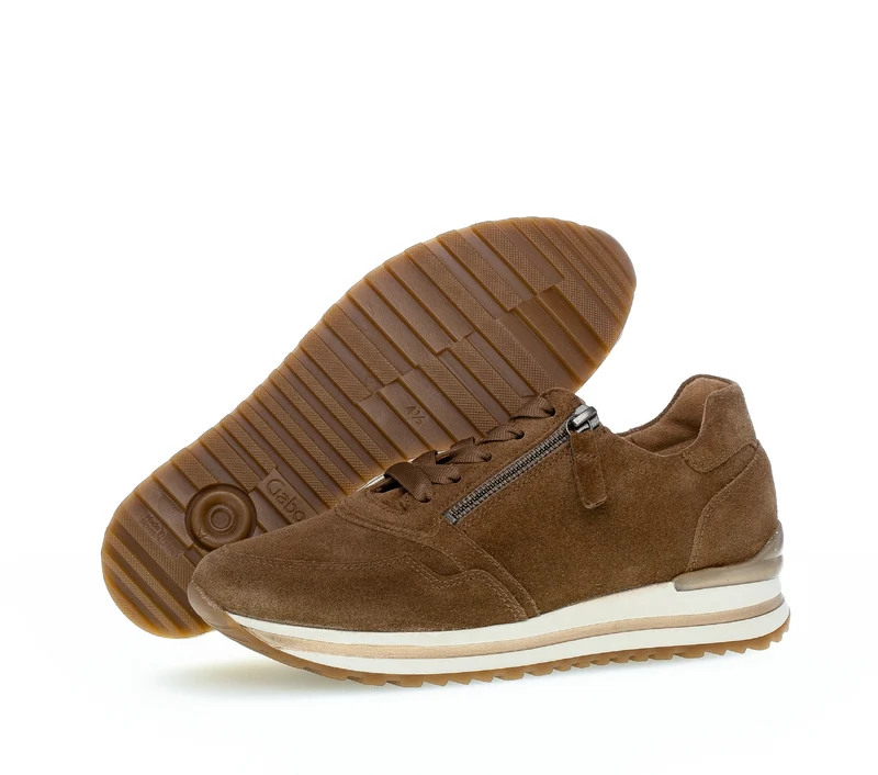 Sneakers cognac en suède