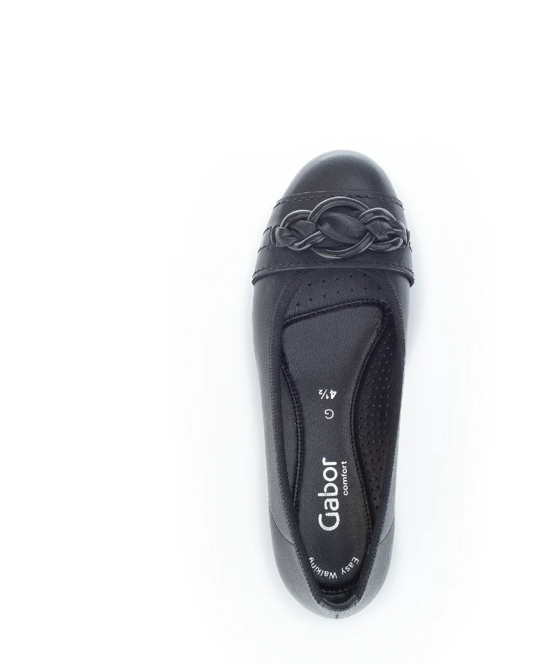 Ballerines noires en cuir