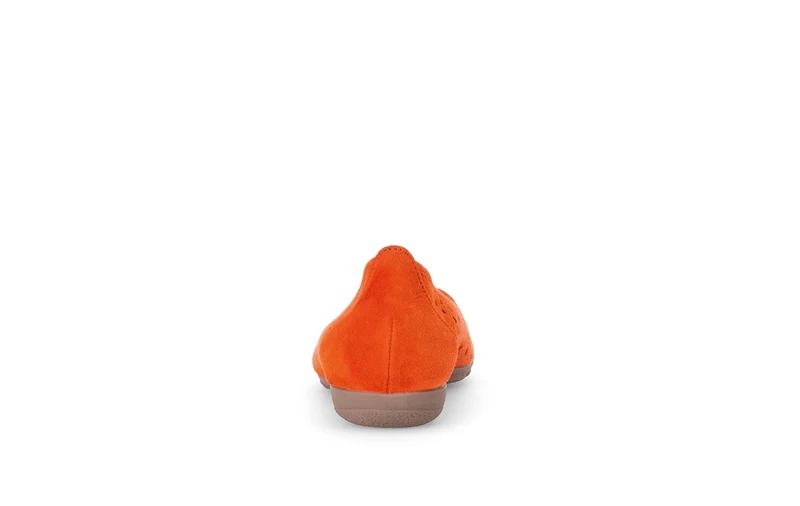 Ballerines orange en cuir velours