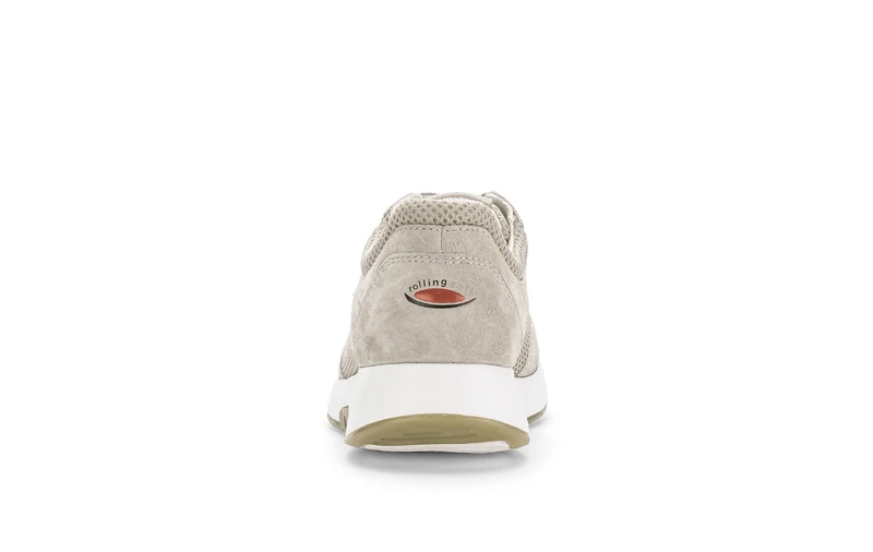 Baskets beiges en nubuck et textile