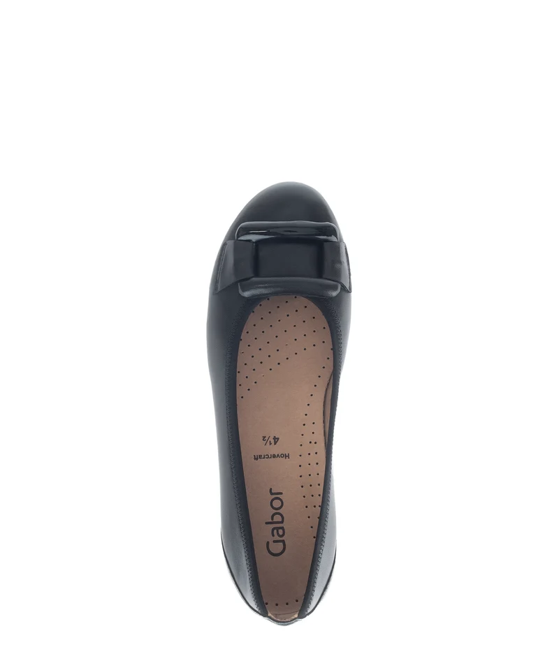 Ballerines noires en cuir lisse