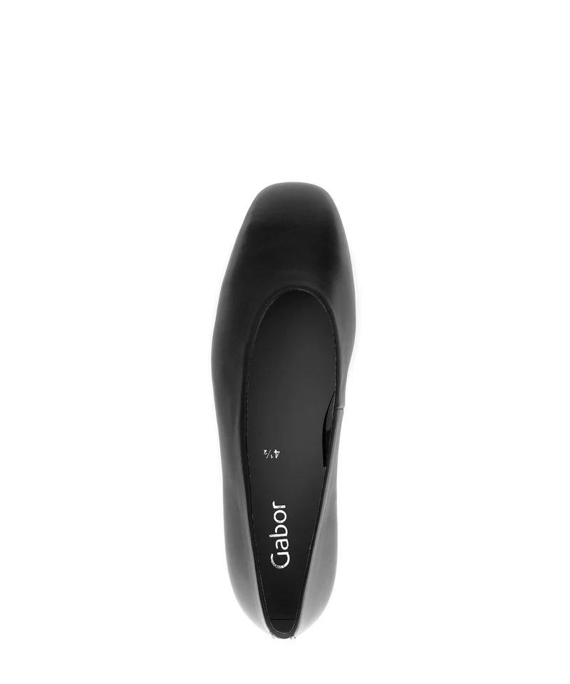 Ballerines noires en cuir lisse