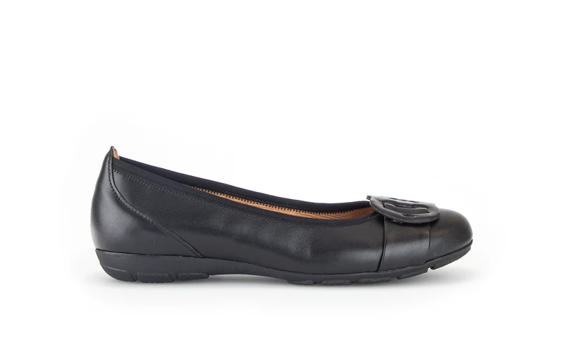 Ballerines noires en cuir lisse