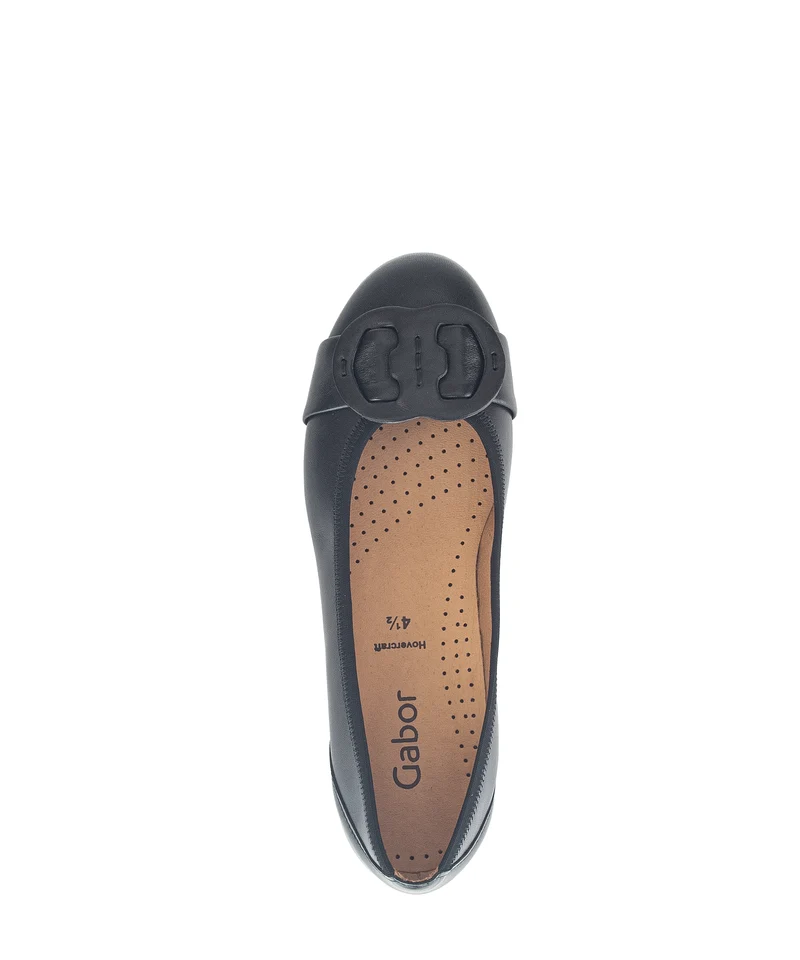 Ballerines noires en cuir lisse