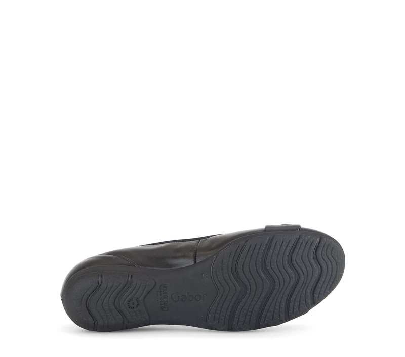 Ballerines noires en cuir lisse