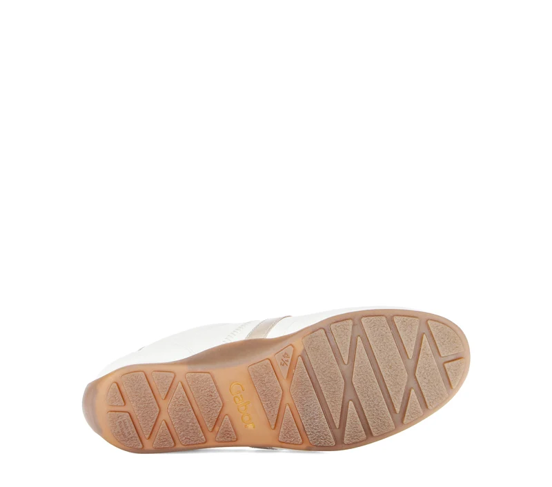 Baskets crème/dorées en cuir imprimé
