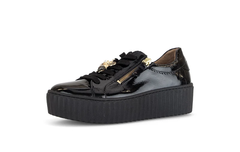 Baskets noires en vernis